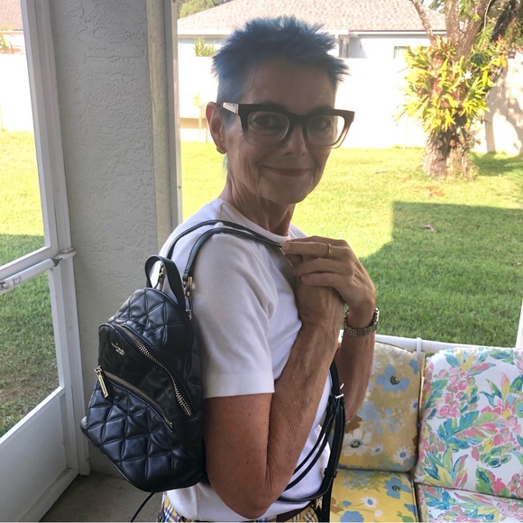 Kate Spade Natalia Mini Convertible Backpack, Crossbody, Quilted Bag, in Black - Picture 16 of 16